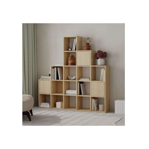 Hanah home Bookshelf Paleo, 150,8x150,8x28 cm, Boje hrasta Cene