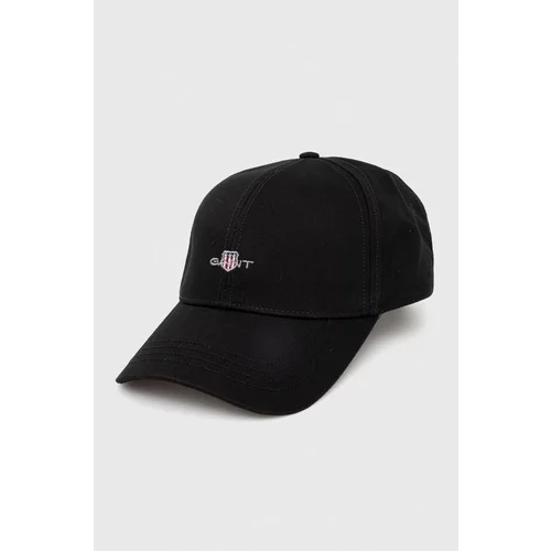 Gant Bombažna bejzbolska kapa črna barva