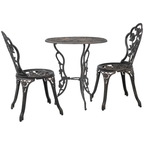 Bistro 3-dijelni bistro set od lijevanog aluminija