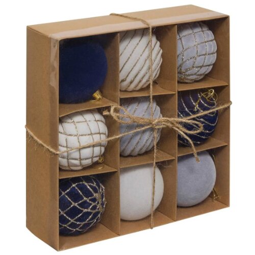 Feeric Set novogodišnjih kugli x9 80mm sort plava (207661) Cene