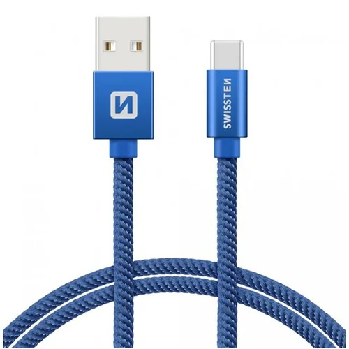 Swissten USB - USB-C kabel, plavi, 1,2m