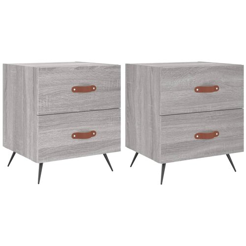 Maison Chic Dvo delni komplet Nočne omarice - Nočne mize siva sonoma 40x35x47,5 cm inženirski les, (21688746) Slike
