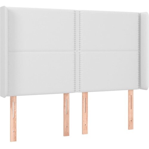 Maison Chic vzglavna omarica - nočna omarica - posteljna omarica z u&amp;scaron;esi belo 147x16x118/128 cm umetno usnje, (21708002) Slike