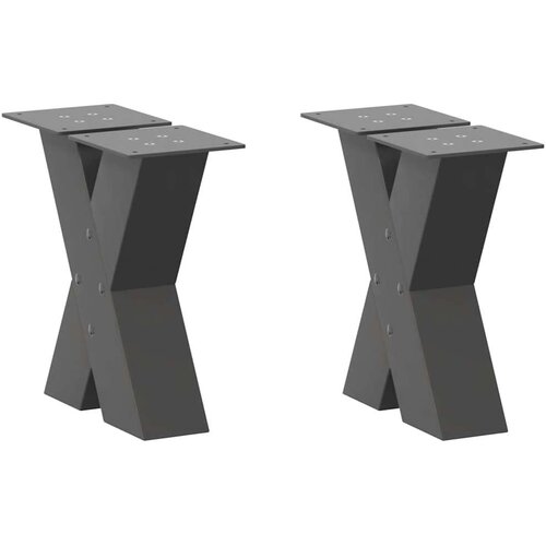  Noge za klubsko mizico v obliki črke X 2 kosa antracit 40 x (30-31) cm jeklo, (22123760) Cene