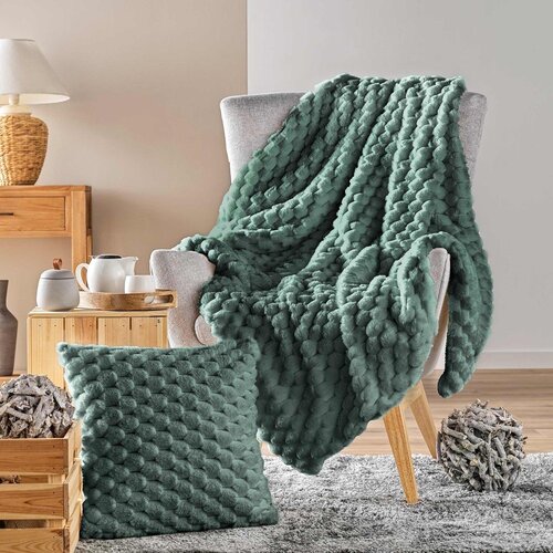 Douceur d int&amp;eacute;rieur Zelena deka od mikropli&amp;scaron;a 220x240 cm Frosty &amp;ndash; Slike