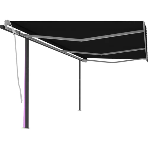 vidaXL Ročno zložljiva tenda s stebrički 6x3,5 m antracitna