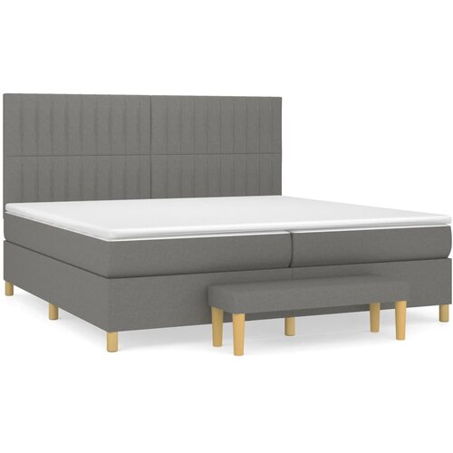 Maison Chic Box spring postelja - Vzmetna postelja z vzmetnico temno siva 200x200 cm blago SL6989, (21905353) Cene