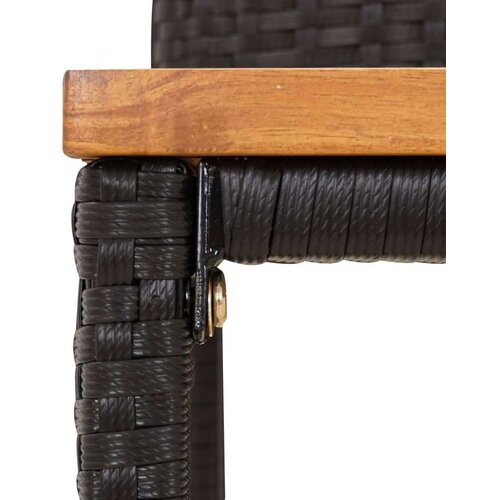  5-dijelni vrtni barski set crni od poliratana i drva bagrema Cijene