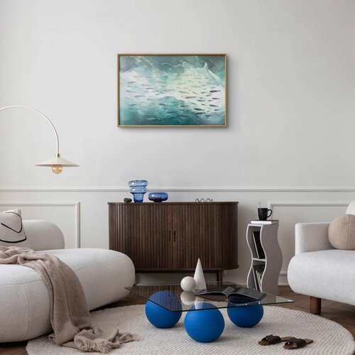  Plakat - School of Small Fish 30x21 Zlatni okvir Cene