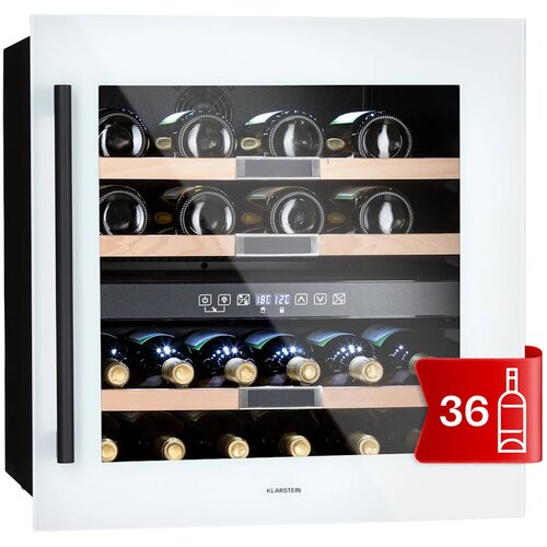 Klarstein Vinsider 36 Onyx Edition, vinska omara, 2 hladilni coni, 5-22 °C, 85 l, (20851142) Cene