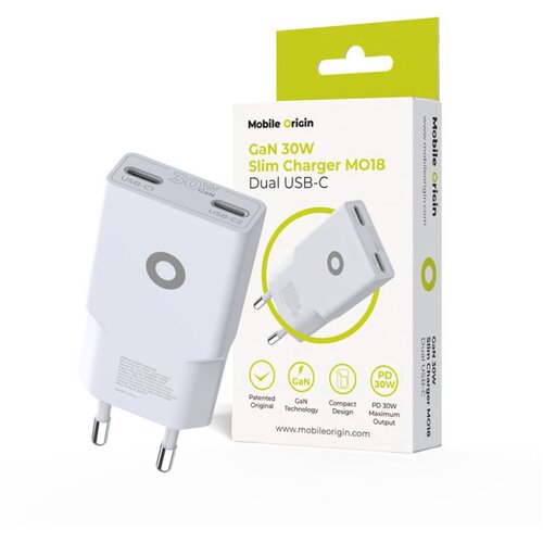 MOBILE ORIGIN 30W Slim Charger T&amp;Uuml;V MO18 Dual USB-C Slike