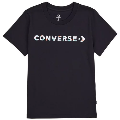 Converse Majice s kratkimi rokavi Floral Logo Graphic Črna