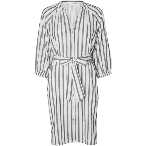 Selected Femme Košulja haljina 'ALBERTA' crna / bijela