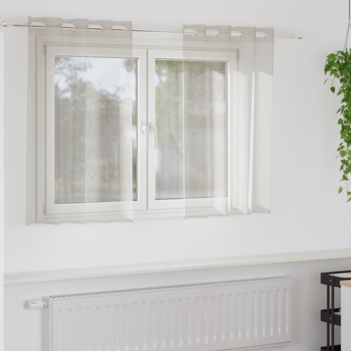  Zavjese sa zavjesama 2 pcs Krem 140 x 140 cm Poliester Slike