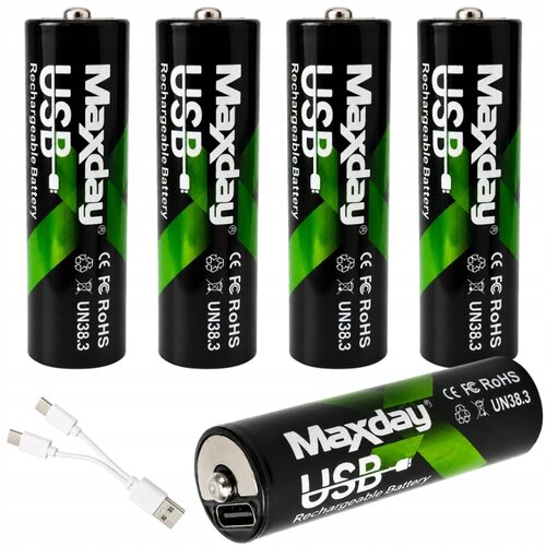  4x samopolnilna akumulatorska baterija AA li-ion 1466mAh USB-C Slike