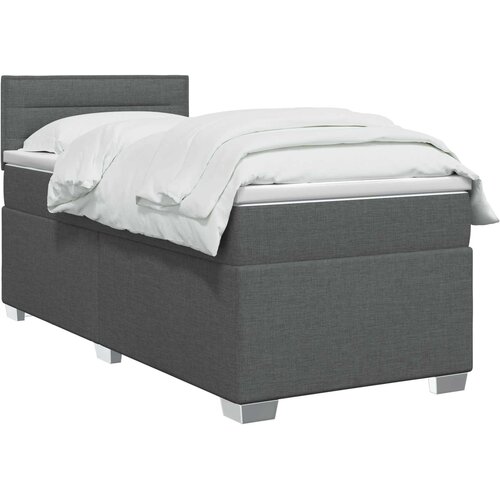 Boxspring krevet s madracem Tamnosiva 90 x 190 cm Tkanina Slike