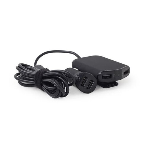 Gembird USB punjač za auto 4 porta 9,6A, black, EG-4U-CAR-01 Slike