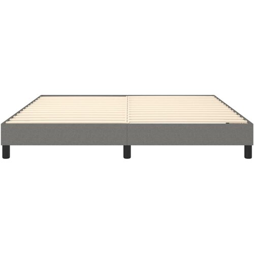  Okvir za krevet s oprugom tamnosivi 180x200 cm od tkanine Slike