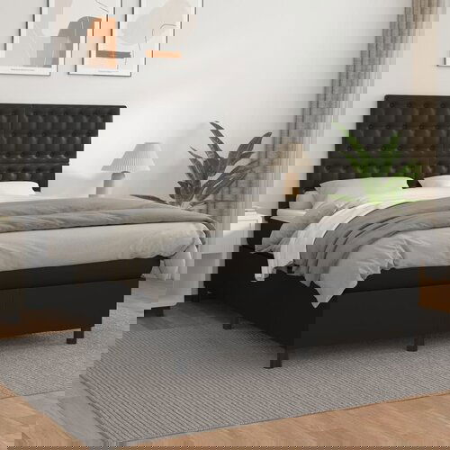 The Living Store Box spring postelja z vzmetnico črn 140x200 cm umetno usnje - Box Spring Postelja, (21515575) Slike
