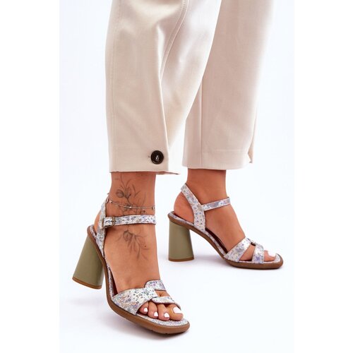 Maciejka Leather Sandals On Heel Cene