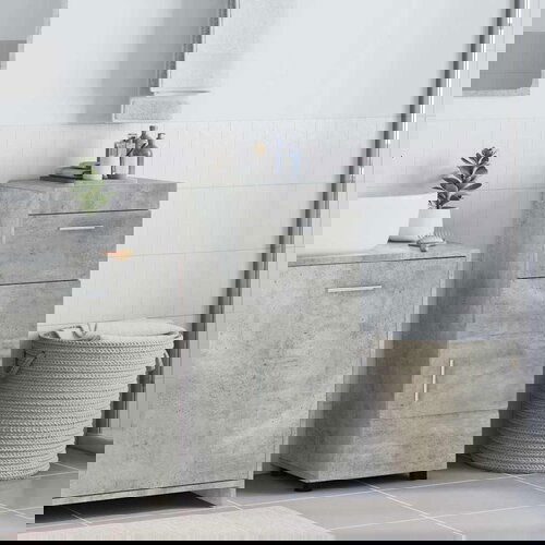 VidaXL Kupaonski ormar Beton siva 37 x 31.5 x 82 cm Konstruirano drvo Slike