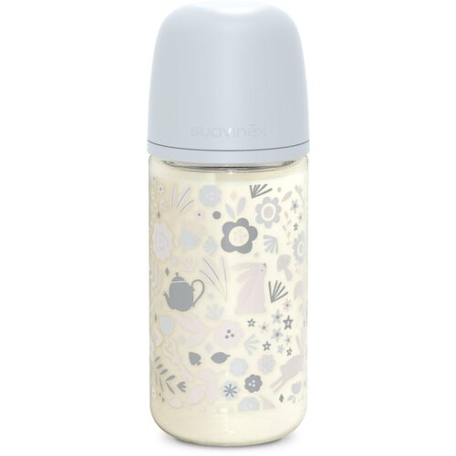 Suavinex Wonderland SX Pro Physiological Anti-Colic Glass steklenička za dojenčke M Medium Flow 3 m+ Liberty Blue 240 ml Slike