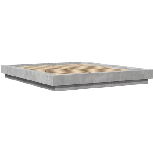 vidaXL Posteljni okvir betonsko siv 150x200 cm inženirski les, (21142478)