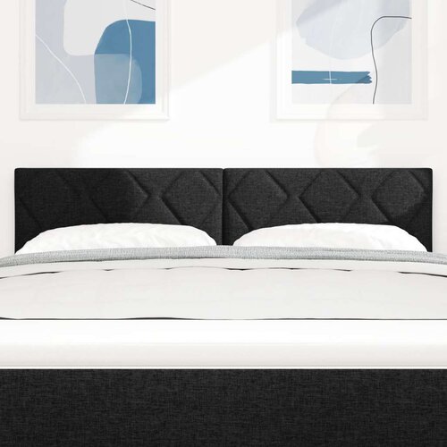 vidaXL Uzglavlje s dijamantnim blokovima Crno 160 cm Tkanina Cene