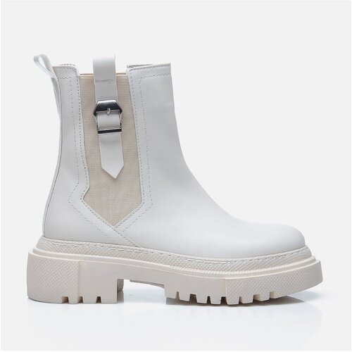 Yaya by Hoti&amp;ccedil; Ankle Boots - Ecru - Flat Slike