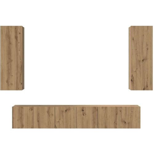  Set TV komoda s policom Zidne Ostalo s pohranom s vratima 4 pcs hrast artisan 30.5 x 30 x 90 cm Slike