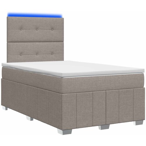  LED okvir za krevet s madracem Sivosmeđa 120 x 190 cm Tkanina Slike