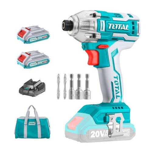 TOTAL TOOLS Akumulatorski udarni vijačnik 170Nm/6,35mm/ INDUSTRIAL (SET Baterija 2x2Ah, Polnilec, Torba) (TIRLI2002) Cene