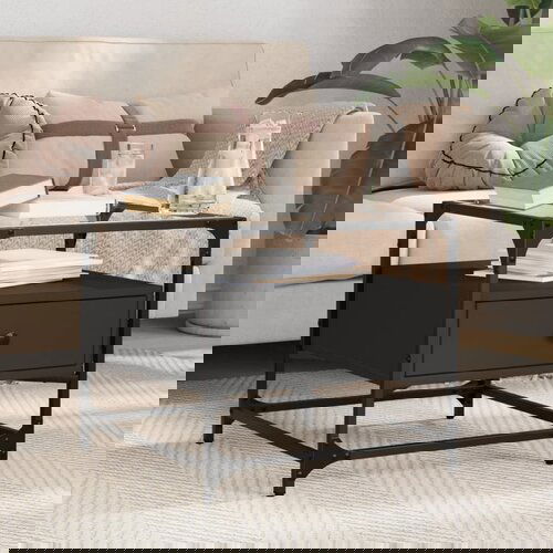 vidaXL Stolić za kavu sa staklenom površinom crni 50x50x45 cm čelični Cijene