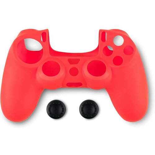 Spartan Gear controller silicon skin cover & thumb grips red Slike