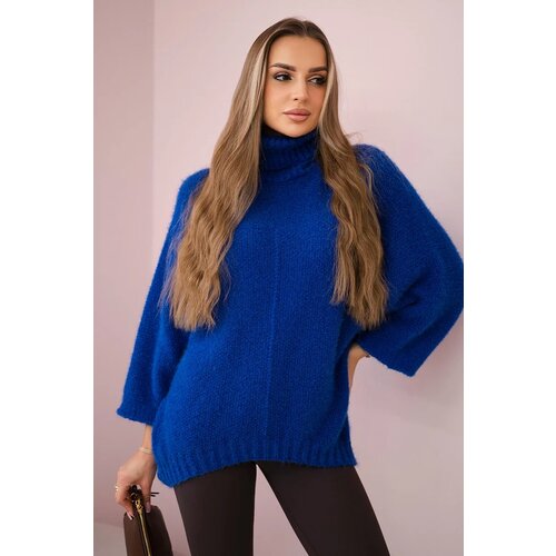 Kesi Włoski V-neck sweater ginger Ingwer cornflower blue Slike