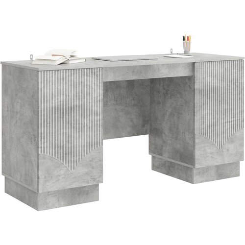  Stol Betonska siva 142,5 x 50 x 75 cm Konstruirano drvo Slike