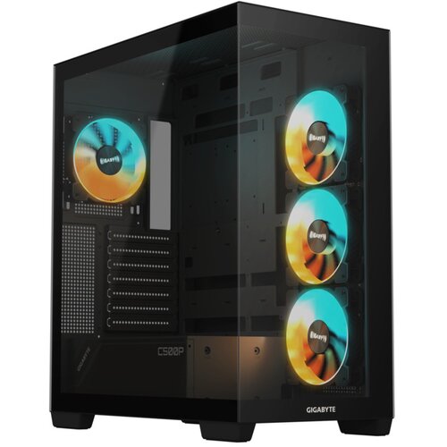 Gigabyte C500 Panoramic Stealt Mid-tower, ATX, 4x ARGB fans Black Case Cijene