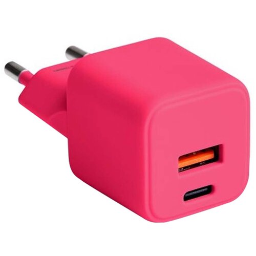 Forever GaN stenski polnilnik z dvojnimi vrati USB 18W QC in USB-C 30W PD, Rdeča, (5000193250) Slike