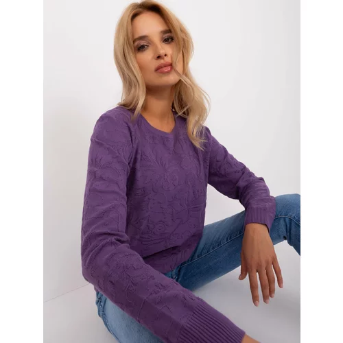 Fashion Hunters Purple classic sweater with hems
