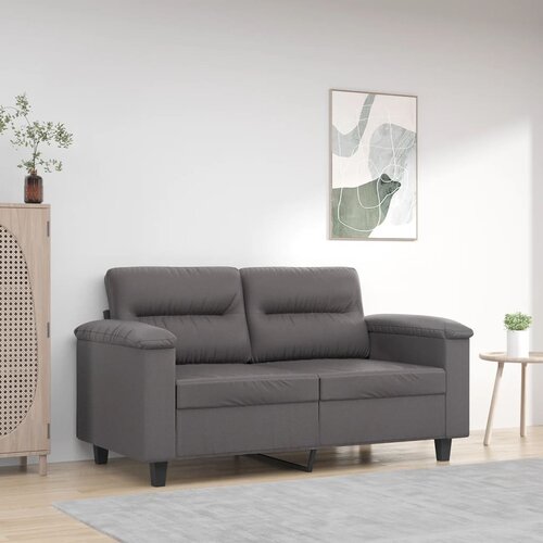 VidaXL Dvosjed od tkanine siva 120 cm od umjetne kože Slike