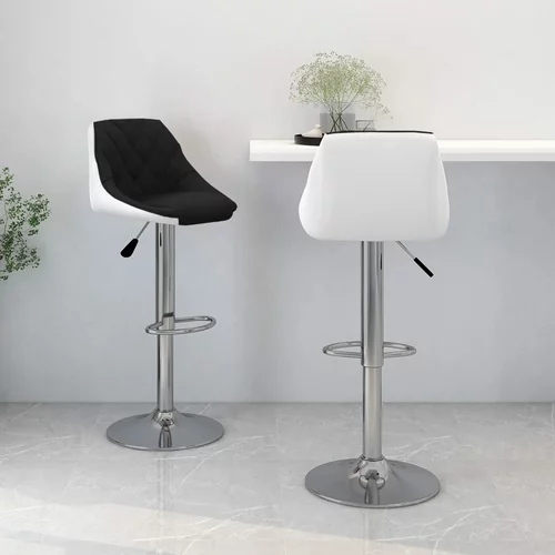 vidaXL barski stolci od umjetne kože 2 kom crno-bijeli