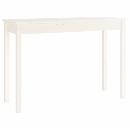Maison Chic konzolna miza - miza ob steni bela 110x40x75 cm trdna borovina, (21786421) Cene