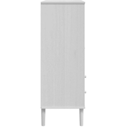  Komoda SENJA videz ratana bela 90x40x112 cm trdna bor Slike