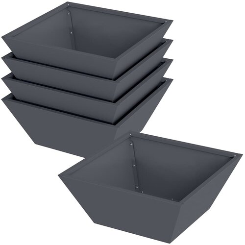  Vrtna saksija 5 pcs Antracit 40 x 40 x 15 cm Čelična vrata Slike