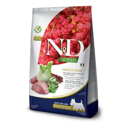 Farmina Quinoa Dog Adult Mini Digestion jagnje in komarček 2,5 kg Cene