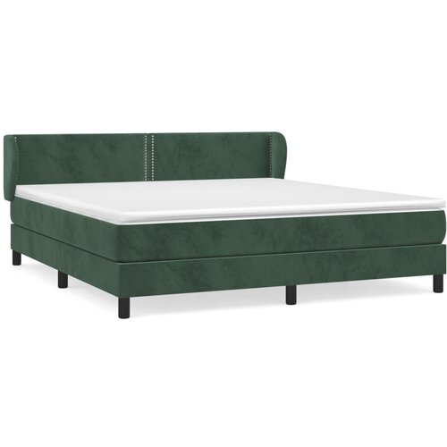 VidaXL Box spring postelja z vzmetnico temno zelena 180x200 cm žamet, (20899808) Slike