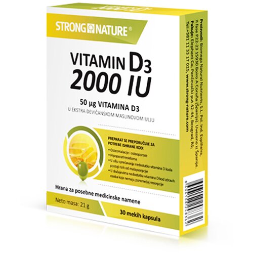 Strong Nature vitamin D3 2000IU 30/1 118445 Slike