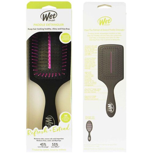 Wet Brush Paddle Detangler krtača za vse tipe las Black 1 kos Slike