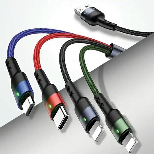 Usams BRIDED CABLE 4IN1 1.2M 2A HITRO POLNJENJE ZA LIGHTNING MICROUSB USB-C, (21980438) Cene