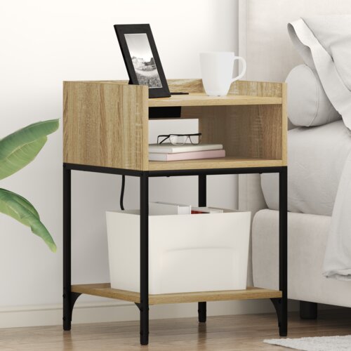 vidaXL Noćni Ormari s policom s pohranom 2 pcs sonoma hrast 40 x 40 x 61 cm Cijene